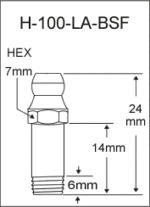 H-100-LA-BSF  british thread grease fitting