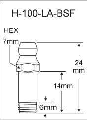 H-100-LA-BSF  british thread grease fitting