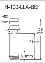 H-100-LLA-BSF  british thread grease fitting