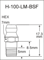 H-100-LM-BSF  british thread grease fitting