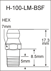 H-100-LM-BSF  british thread grease fitting