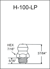 1/4"-28 Taper Thread Leakproof Grease Fitting drawing