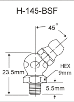 H-145-BSF  british thread grease fitting