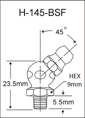 H-145-BSF  british thread grease fitting