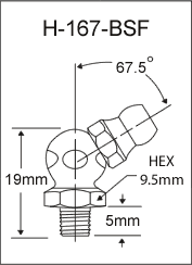 H-167-BSF  british thread grease fitting