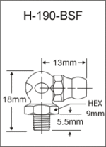 H-190-BSF  british thread grease fitting