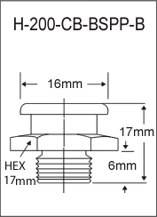 1/8"-28 BSPP Brass Button Head Grease Fitting drawing