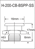 H-200-CB-BSPP-SS  british thread grease fitting