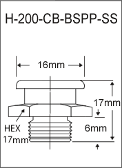 H-200-CB-BSPP-SS  british thread grease fitting
