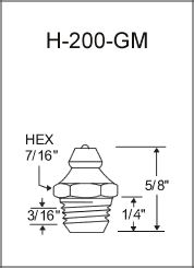 H-200-GM thread forming grease fitting drawing