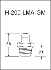 H-200-LMA-GM thread forming grease fitting drawing