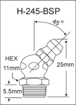 H-245-BSP  british thread grease fitting