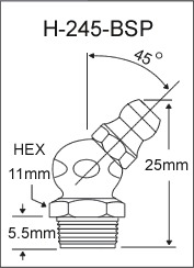 H-245-BSP  british thread grease fitting