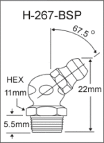 H-267-BSP  british thread grease fitting