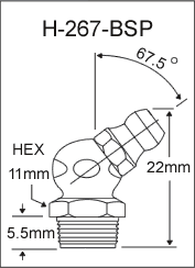 H-267-BSP  british thread grease fitting
