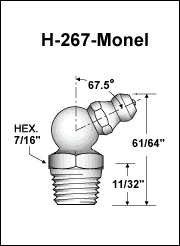 H-267-MONEL grease fitting drawing