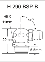 H-245-BSP-B  british thread grease fitting drawing