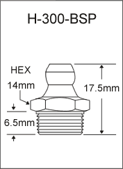 H-300-BSP  british thread grease fitting
