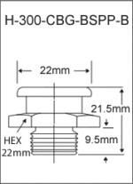 H-300-CBG-BSPP-B  british thread grease fitting