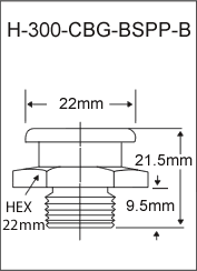 H-300-CBG-BSPP-B  british thread grease fitting