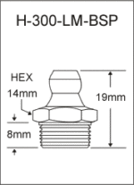H-300-LM-BSP  british thread grease fitting