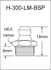H-300-LM-BSP  british thread grease fitting