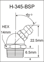 H-345-BSP  british thread grease fitting
