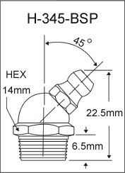 H-345-BSP  british thread grease fitting