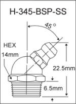 H-345-BSP-SS  british thread grease fitting
