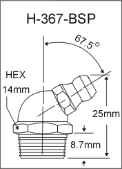H-367-BSP  british thread grease fitting