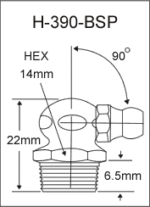 H-390-BSP  british thread grease fitting