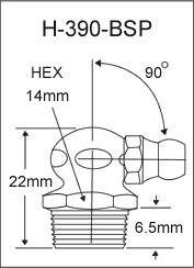 H-390-BSP  british thread grease fitting