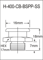 H-400-CBG-BSPP-SS  british thread grease fitting