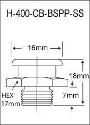H-400-CBG-BSPP-SS  british thread grease fitting