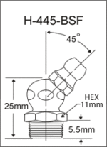 H-445-BSF  british thread grease fitting