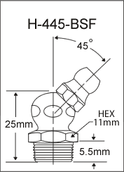 H-445-BSF  british thread grease fitting