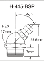 H-445-BSP  british thread grease fitting