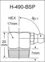 H-490-BSP  british thread grease fitting