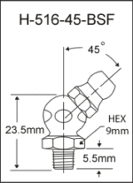 H-516-45-BSF  british thread grease fitting