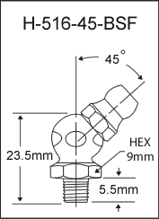 H-516-45-BSF  british thread grease fitting
