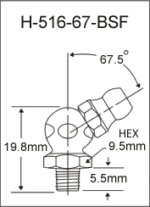 H-516-67-BSF  british thread grease fitting