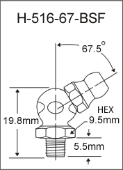 H-516-67-BSF  british thread grease fitting