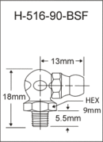 H-516-90-BSF  british thread grease fitting