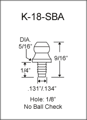 K-18-SBA drive type grease fitting drawing