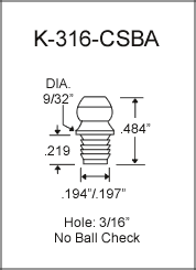 K-316-CSBA drive type grease fitting drawing