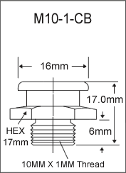 M10-1-CB metric button head grease fitting drawing