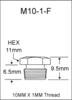 M10-1-F metric grease fitting