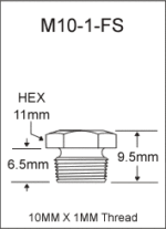 10MM X 1MM Stainless Steel Flush Type Grease Fitting  drawing