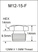 12MM X 1.5MM Flush Type Grease Fitting  drawing