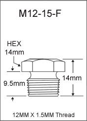 12MM X 1.5MM Flush Type Grease Fitting drawing